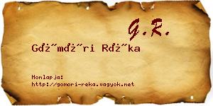 Gömöri Réka névjegykártya